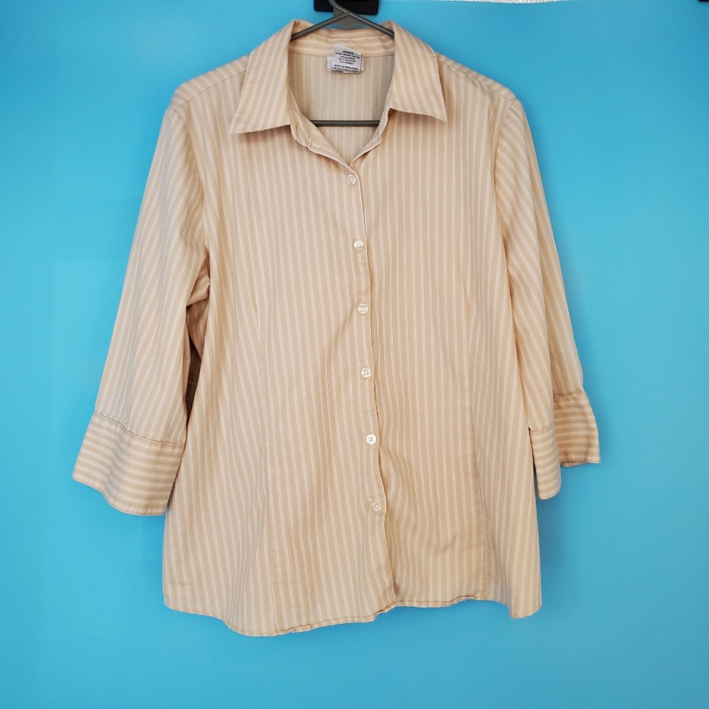 George Shirt Size XL Button Up Striped Collard